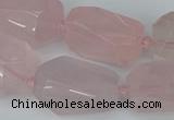CNG5444 12*16mm - 15*25mm faceted nuggets rose quartz beads
