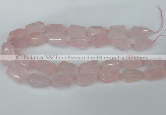 CNG5444 12*16mm - 15*25mm faceted nuggets rose quartz beads