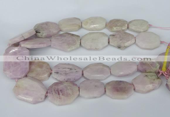 CNG5448 15.5 inches 20*30mm - 35*45mm faceted freeform kunzite beads