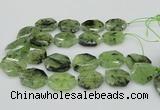 CNG5450 20*30mm - 35*45mm faceted freeform green rutilated quartz beads