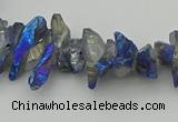 CNG5466 15.5 inches 6*10mm - 8*20mm nuggets plated quartz beads