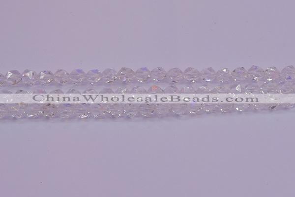 CNG5471 15.5 inches 6mm faceted nuggets white crystal beads