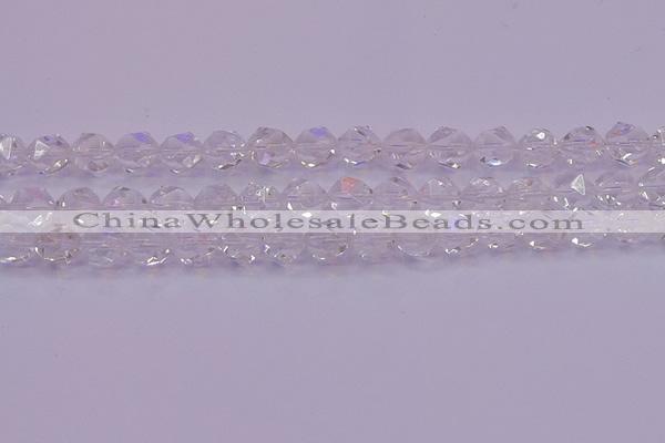 CNG5472 15.5 inches 8mm faceted nuggets white crystal beads