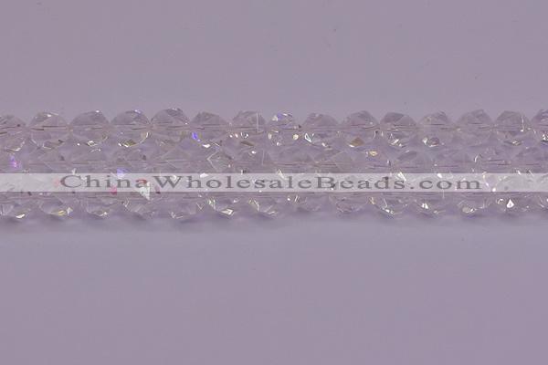 CNG5473 15.5 inches 10mm faceted nuggets white crystal beads