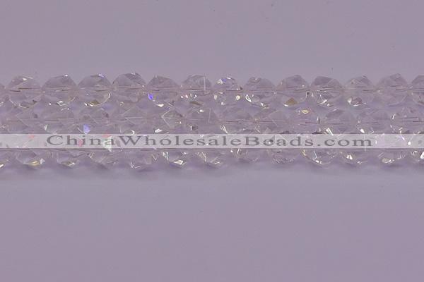 CNG5474 15.5 inches 12mm faceted nuggets white crystal beads