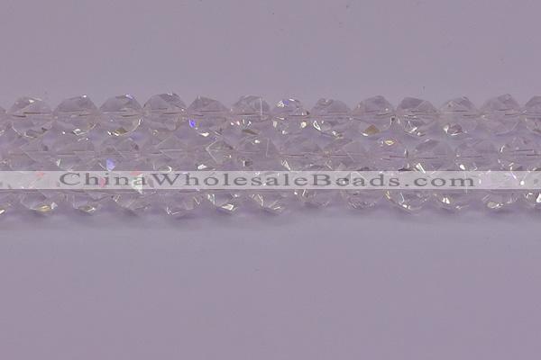 CNG5474 15.5 inches 12mm faceted nuggets white crystal beads