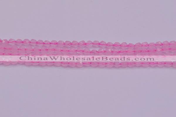 CNG5481 15.5 inches 6mm faceted nuggets rose quartz beads
