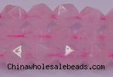 CNG5483 15.5 inches 10mm faceted nuggets rose quartz beads