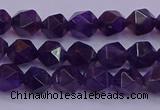 CNG5491 15.5 inches 6mm faceted nuggets amethyst gemstone beads