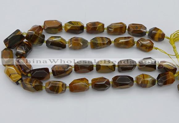 CNG5512 12*16mm - 15*25mm faceted nuggets yellow tiger eye beads