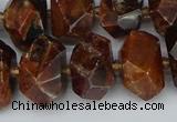 CNG5517 12*16mm - 15*20mm faceted nuggets orange garnet beads
