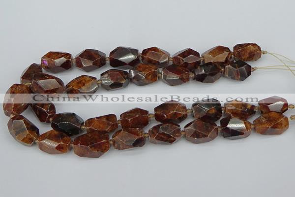 CNG5518 12*16mm - 15*25mm faceted nuggets orange garnet beads