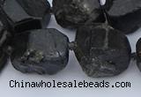 CNG5556 15.5 inches 15*20mm - 18*22mm nuggets black tourmaline beads