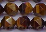 CNG5579 15.5 inches 12mm faceted nuggets yellow tiger eye beads