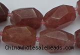 CNG5585 12*16mm - 15*25mm faceted nuggets strawberry quartz beads