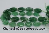 CNG5595 20*25mm - 25*35mm faceted freeform green strawberry quartz beads