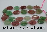 CNG5596 20*25mm - 25*35mm faceted freeform mixed strawberry quartz beads
