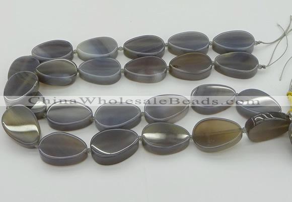CNG5617 15.5 inches 22*30mm freeform grey agate gemstone beads