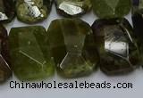 CNG5624 15.5 inches 15*20mm - 18*25mm faceted freeform green garnet beads