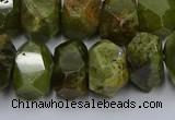 CNG5625 15.5 inches 10*14mm - 13*18mm faceted nuggets green garnet beads