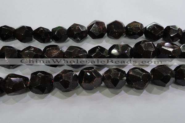 CNG564 15.5 inches 20*22mm faceted nuggets red garnet beads