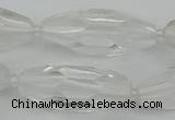 CNG5647 15.5 inches 15*35mm - 18*40mm faceted rice white crystal beads