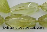 CNG5649 15.5 inches 15*35mm - 18*40mm faceted rice lemon quartz beads