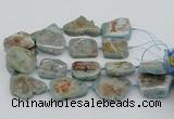 CNG5674 15.5 inches 30*40mm - 35*45mm freeform aquamarine beads