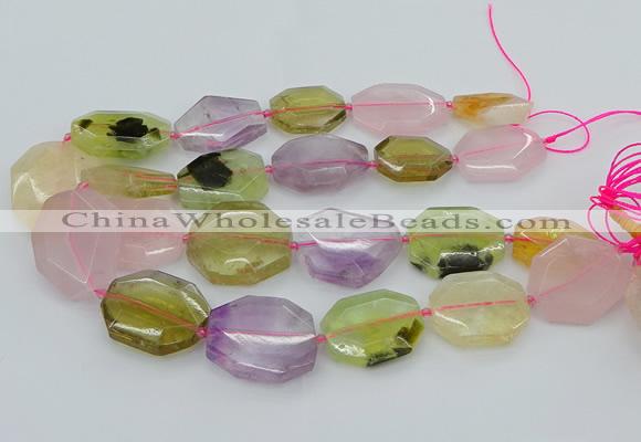 CNG5688 20*30mm - 35*45mm faceted freeform mixed quartz beads