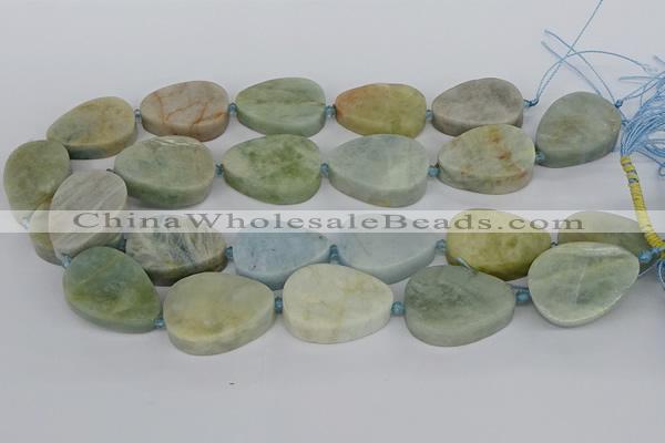 CNG5704 15.5 inches 22*30mm - 28*35mm freeform aquamarine beads