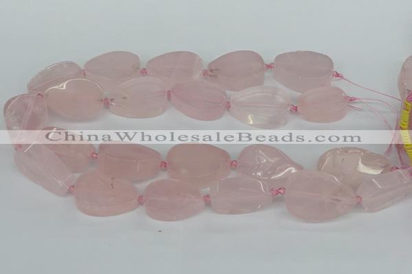 CNG5705 15.5 inches 22*30mm - 28*35mm freeform rose quartz beads