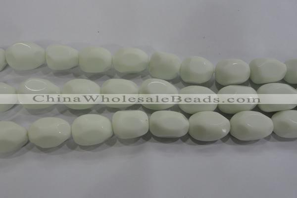 CNG571 15.5 inches 18*25mm nuggets white porcelain beads