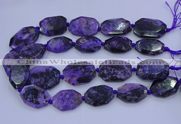 CNG5715 15.5 inches 25*35mm - 30*40mm faceted freeform charoite beads