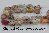 CNG5733 18*25mm - 22*35mm nuggets pink botswana agate beads