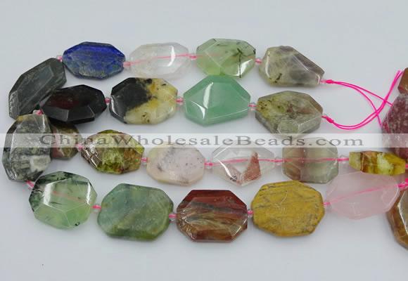 CNG5742 20*30mm - 35*45mm faceted freeform mixed gemstone beads