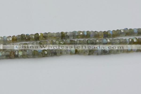 CNG5751 15.5 inches 5*7mm faceted nuggets labradorite beads