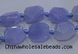 CNG5775 10*12mm - 10*14mm faceted freeform blue lace agate beads