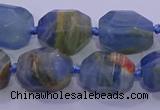 CNG5796 12*16mm - 13*18mm faceted nuggets blue calcite beads