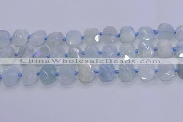 CNG5808 15.5 inches 10*14mm - 12*16mm faceted freeform aquamarine beads