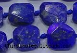 CNG5815 15.5 inches 10*12mm - 10*14mm faceted freeform lapis lazuli beads