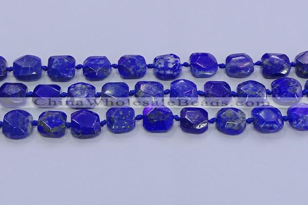 CNG5815 15.5 inches 10*12mm - 10*14mm faceted freeform lapis lazuli beads