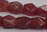 CNG5846 15.5 inches 14*15mm faceted nuggets strawberry quartz beads