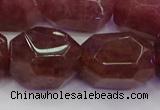 CNG5847 16*22mm - 18*25mm faceted nuggets strawberry quartz beads