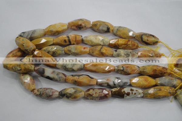 CNG585 15.5 inches 14*33mm faceted nuggets crazy lace agate beads