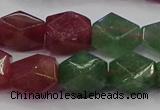 CNG5851 14*15mm faceted nuggets mixed strawberry quartz beads