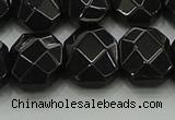 CNG5864 15.5 inches 8*12mm - 12*16mm faceted freeform black agate beads