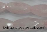 CNG587 15.5 inches 15*33mm faceted nuggets rose quartz beads