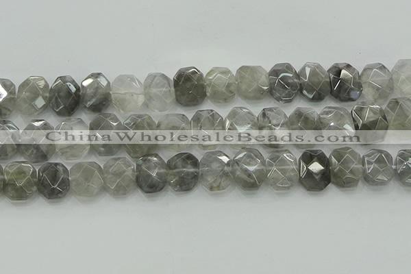 CNG5870 15.5 inches 8*12mm - 12*16mm faceted freeform cloudy quartz beads