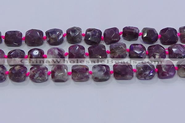 CNG5886 15.5 inches 10*12mm - 10*14mm faceted freeform tourmaline beads