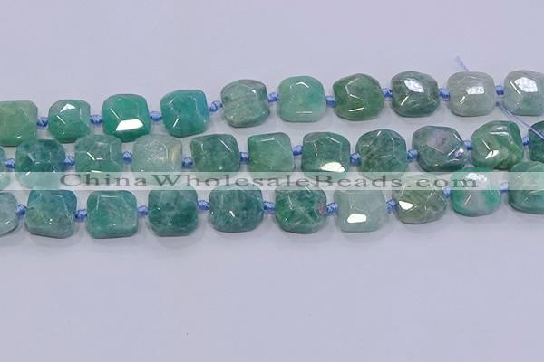 CNG5889 15.5 inches 10*12mm - 10*14mm faceted freeform amazonite beads